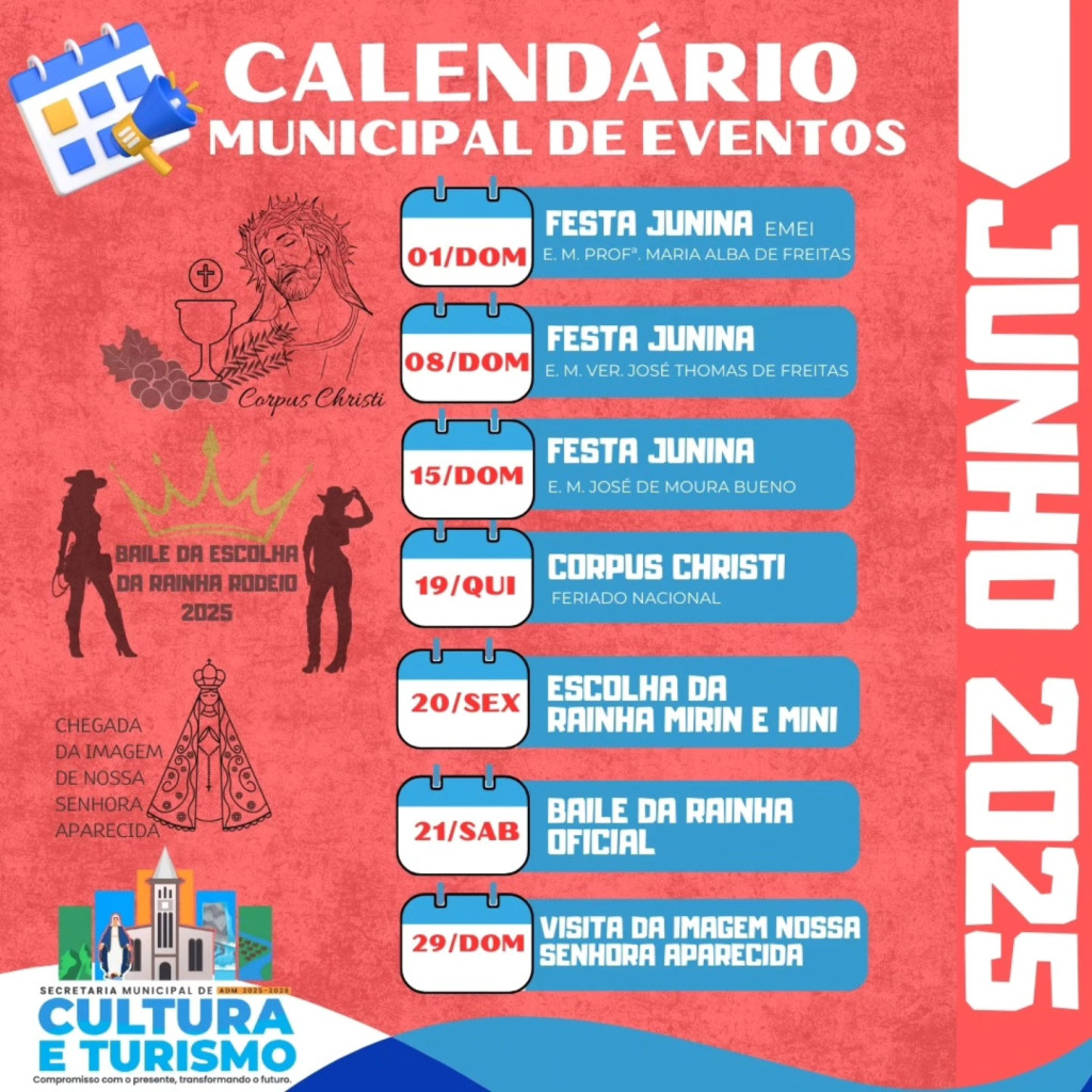 Calendário Municipal de Eventos Mês de Junho de 2025