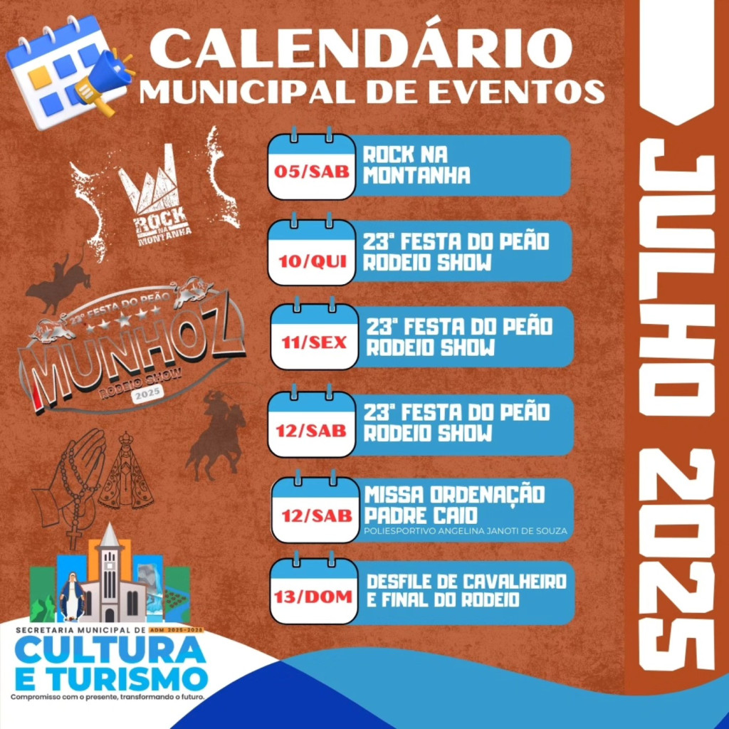 Calendário Municipal de Eventos Mês de Julho de 2025