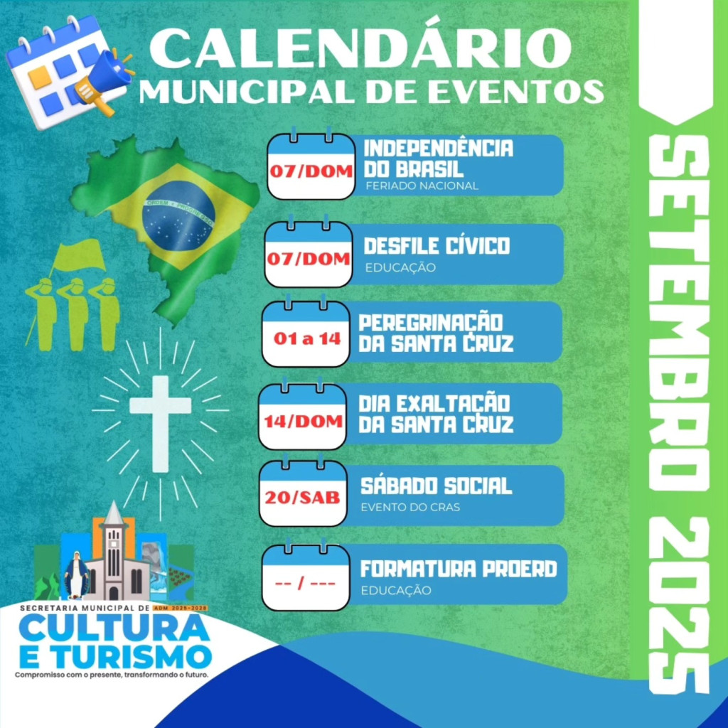 Calendário Municipal de Eventos Mês de Setembro de 2025