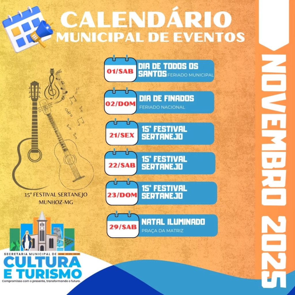 Calendário Municipal de Eventos Mês de Novembro de 2025