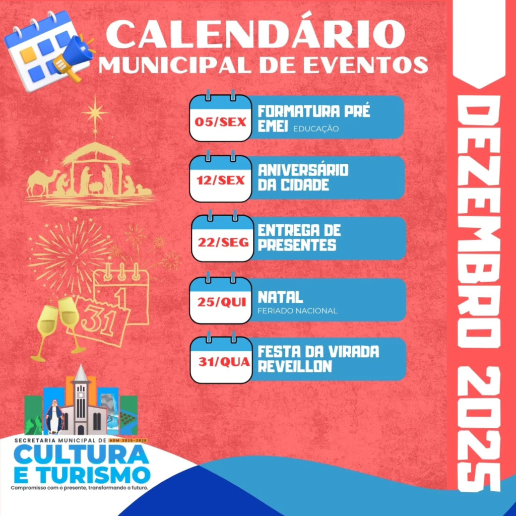Calendário Municipal de Eventos Mês de Dezembro de 2025